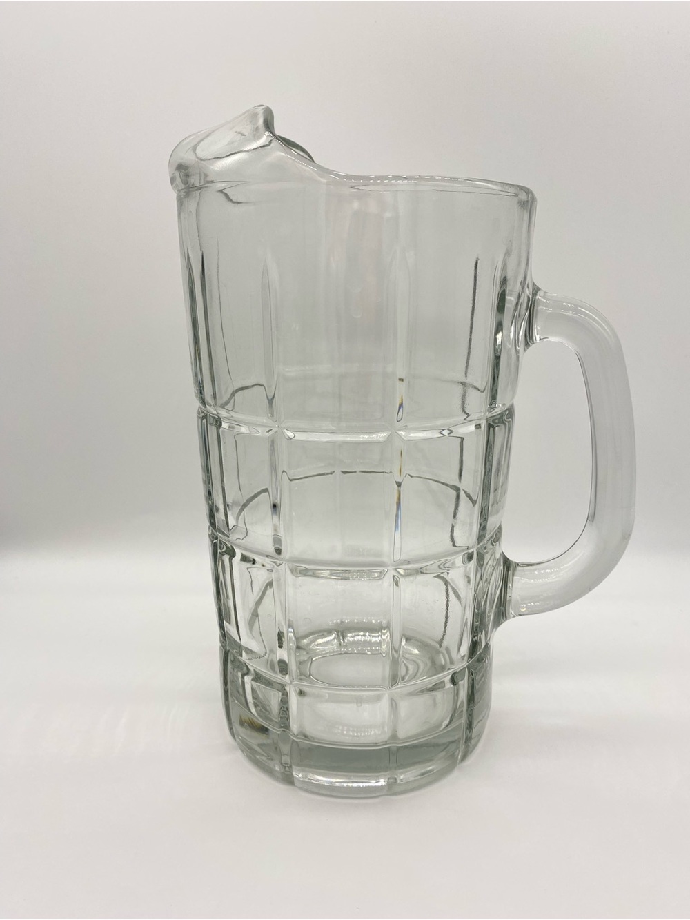 Clear Glass Beverage Pitcher with Handle